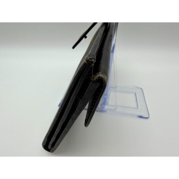 FENDI Pequin Stripe Continental Long Wallet Black Leather Vintage Authentic COA - Picture 6 of 16